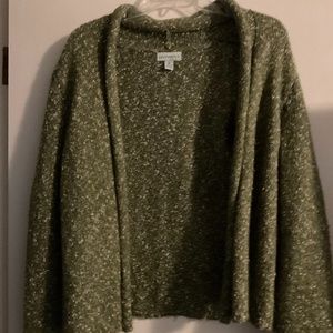 Kintamani by Wind River Olive Green w/ White Knit Sweater Size M